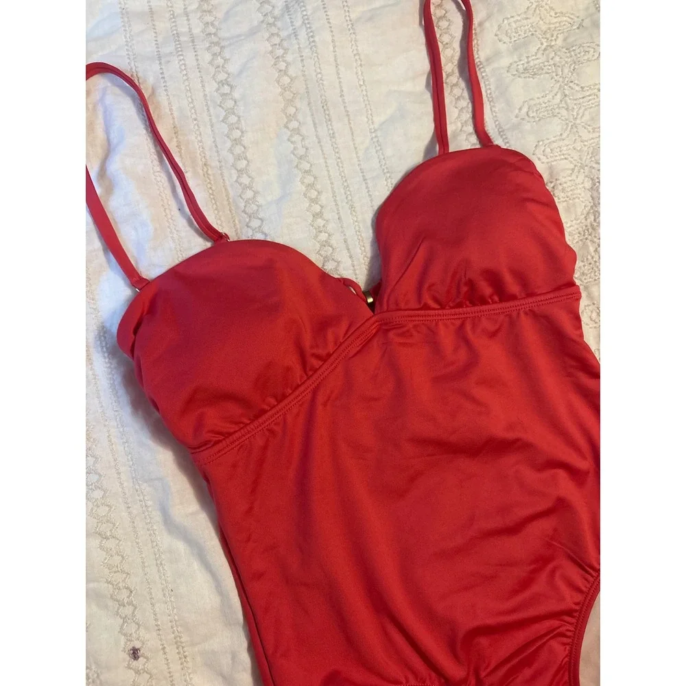 NEW Lark & Ro Fuchsia Sweetheart Neckline One Piece‎ Swimsuit, Small